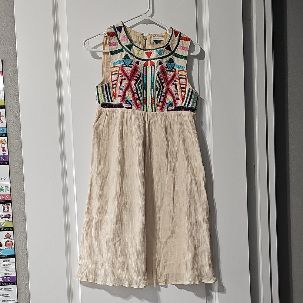 Antropologie by Gryphon Embroidered Empire Sunny Dress
